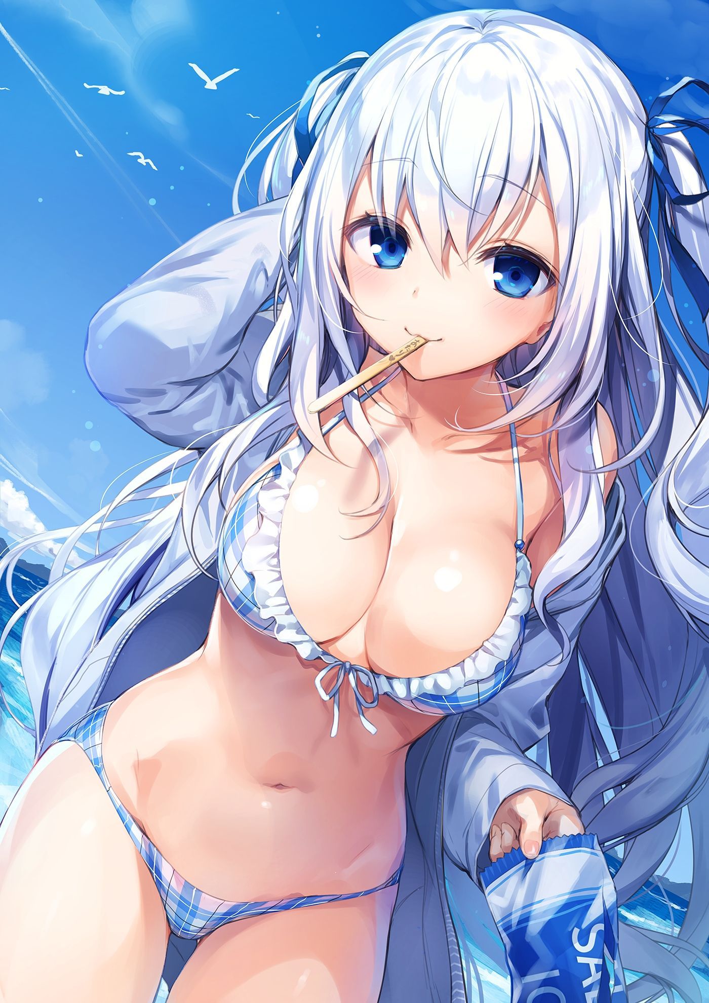 【Secondary erotic】 Here is an erotic image of a girl wearing cute underwear and swimsuit with frills 11