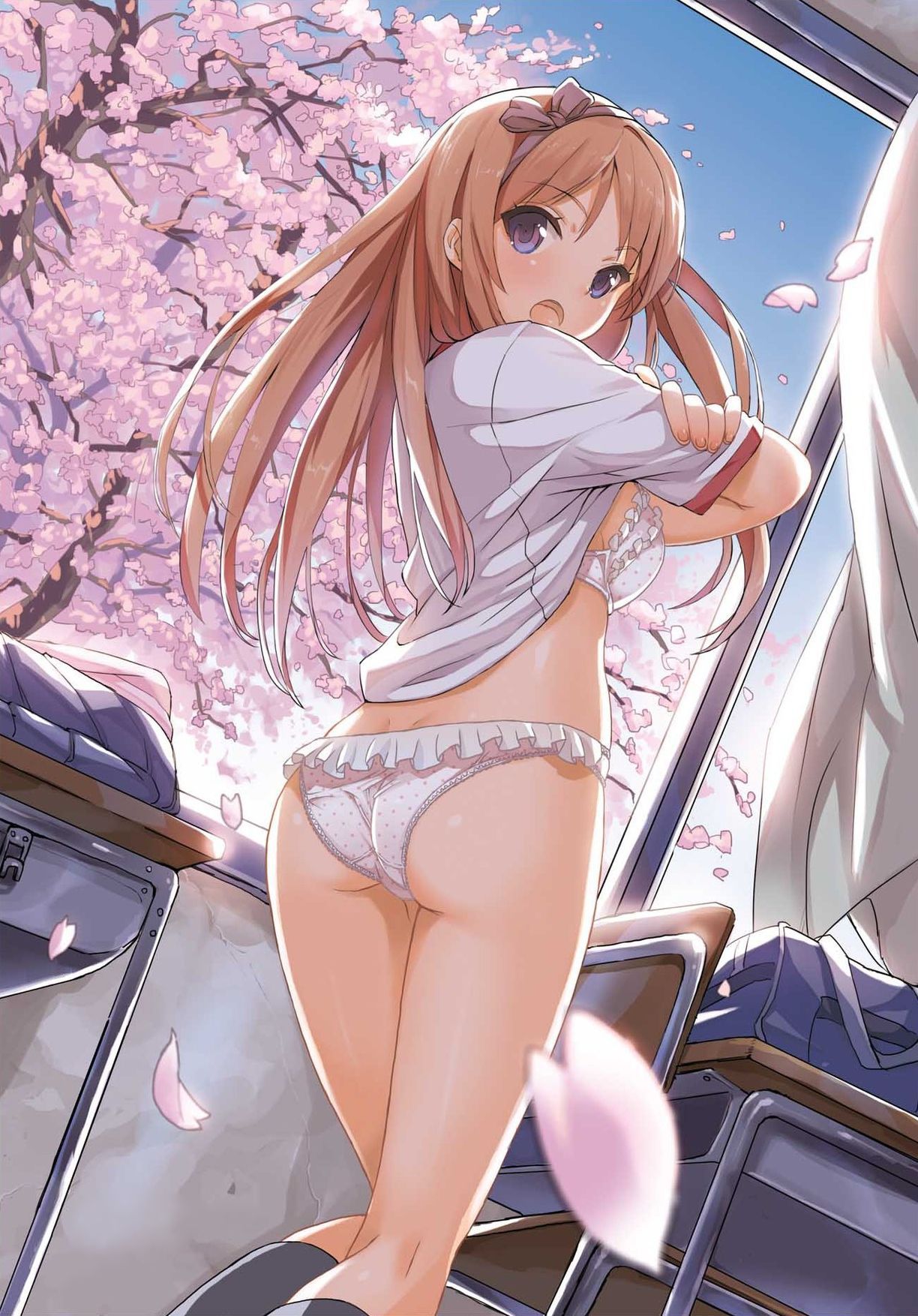 【Secondary erotic】 Here is an erotic image of a girl wearing cute underwear and swimsuit with frills 15