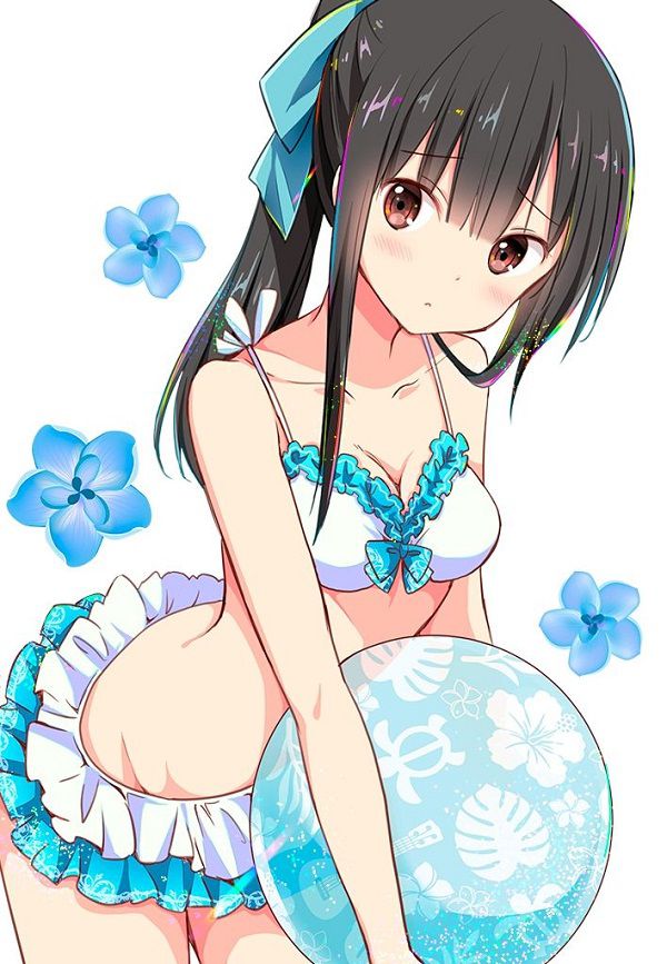 【Secondary erotic】 Here is an erotic image of a girl wearing cute underwear and swimsuit with frills 6