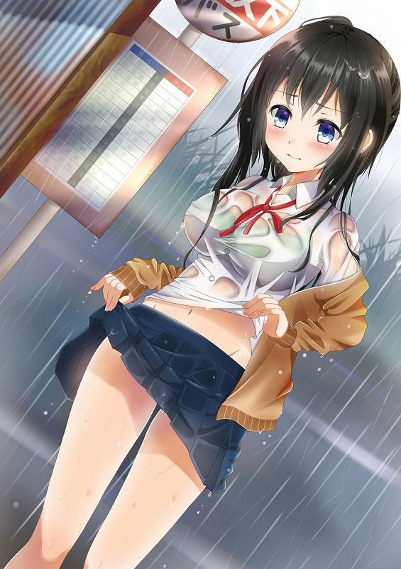 Erotic image of a girl who gets wet and underwear is transparent from the top of clothes [secondary erotic] 19