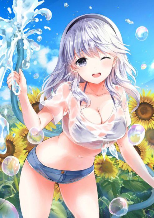 Erotic image of a girl who gets wet and underwear is transparent from the top of clothes [secondary erotic] 30