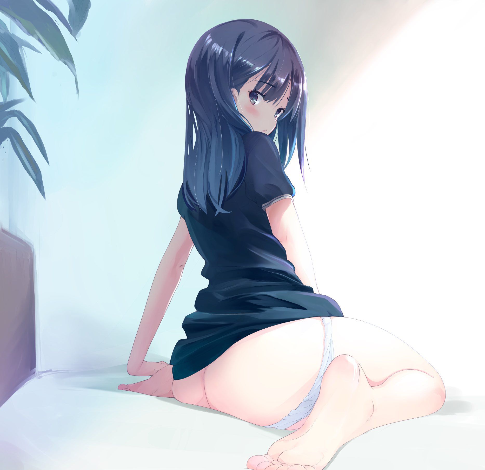【Erotic anime summary】 Here is an image collection of beautiful girls with beautiful women in a state where pants are taking off [50 photos] 40