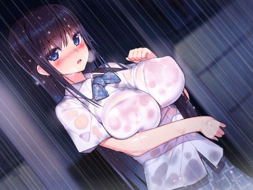 【Secondary erotic】 Here is an erotic image of a girl who gets wet or the fabric is thin and the bra is transparent 13