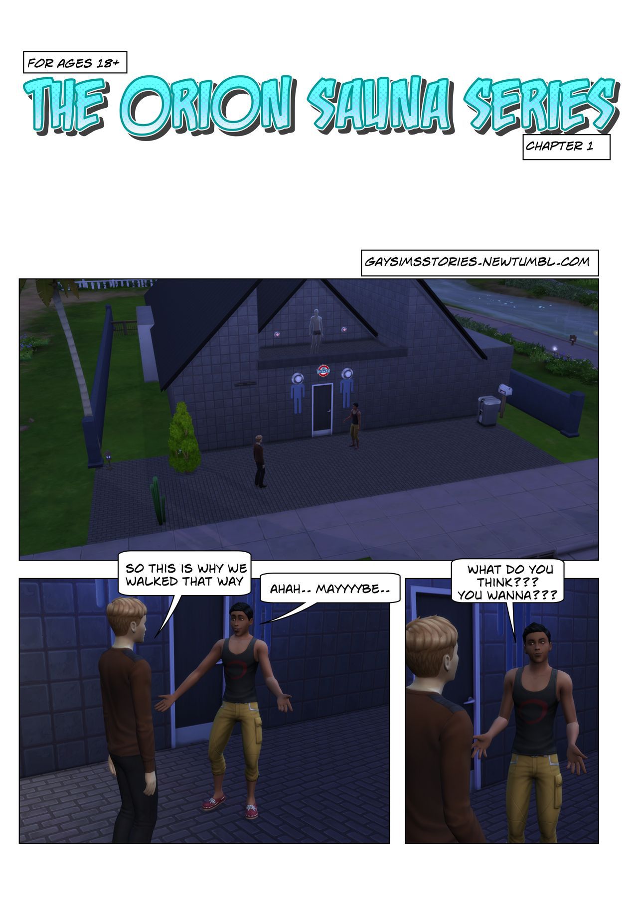 (ENG) Orion sauna series part 1 (gay sims stories) 1