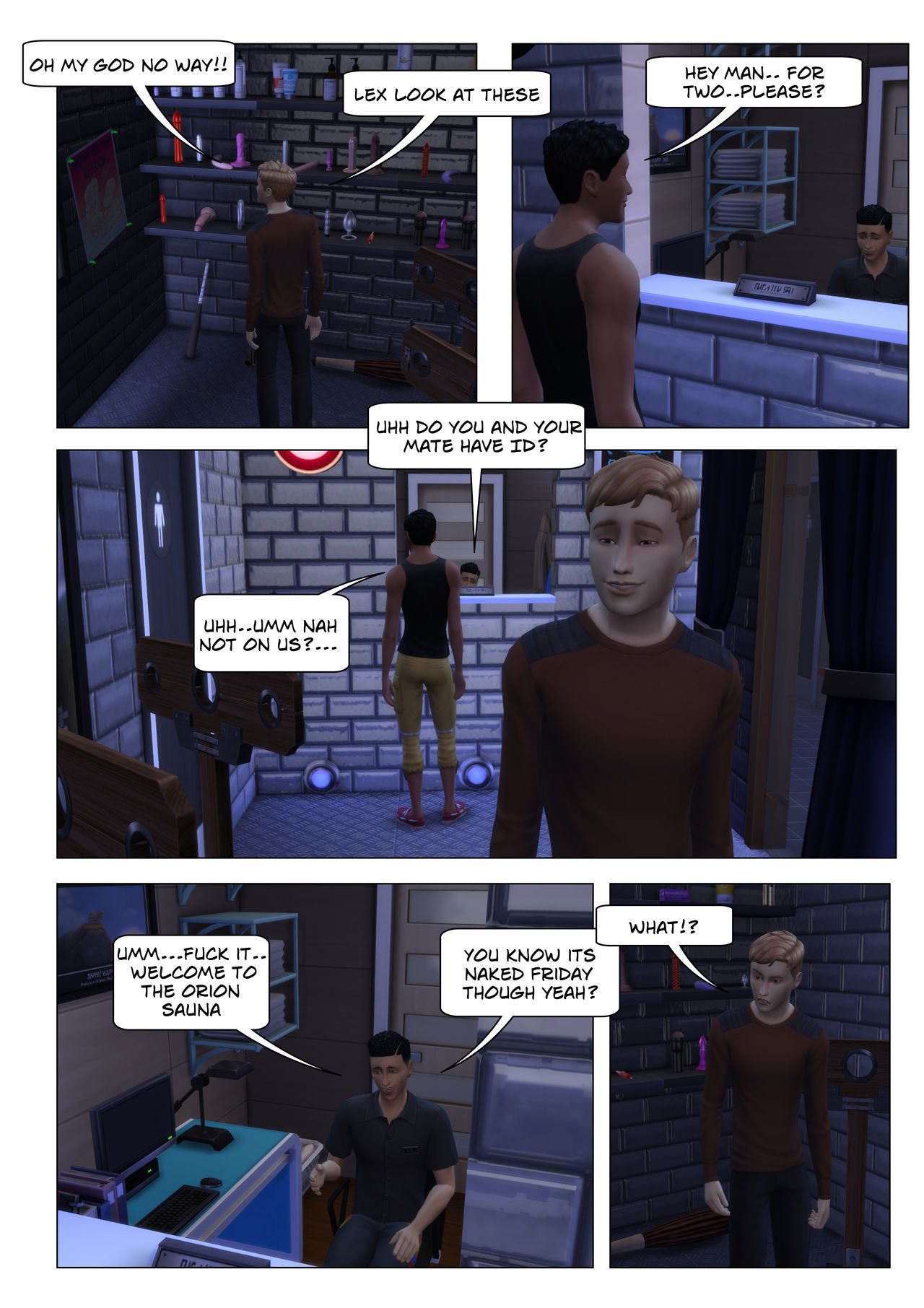 (ENG) Orion sauna series part 1 (gay sims stories) 3
