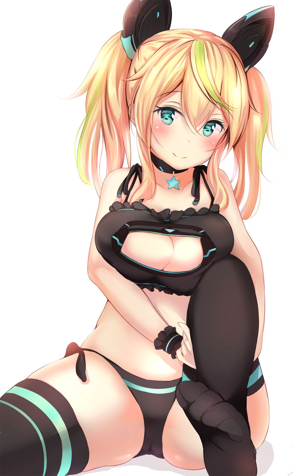 Erotic anime summary Erotic image collection of beautiful girls wearing sexy black underwear [50 sheets] 15