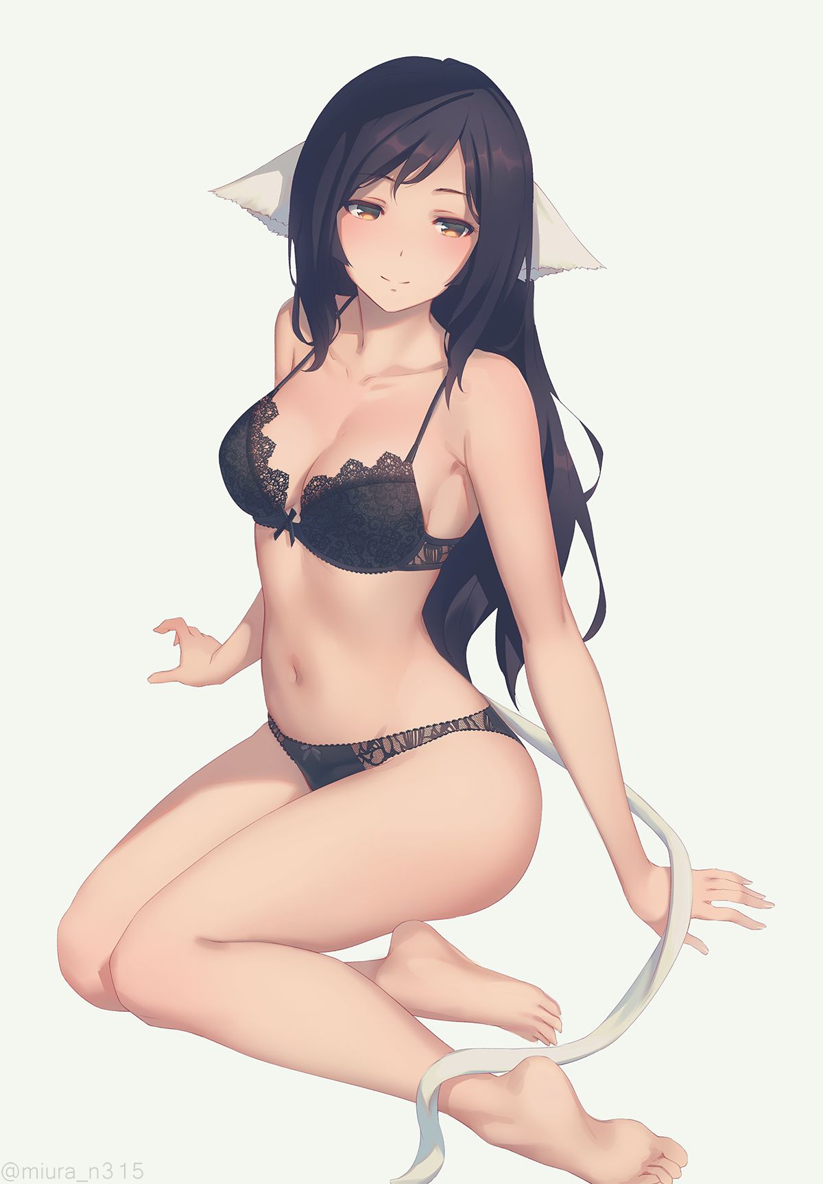 Erotic anime summary Erotic image collection of beautiful girls wearing sexy black underwear [50 sheets] 21