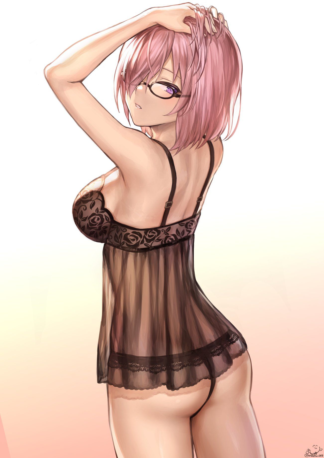Erotic anime summary Erotic image collection of beautiful girls wearing sexy black underwear [50 sheets] 23