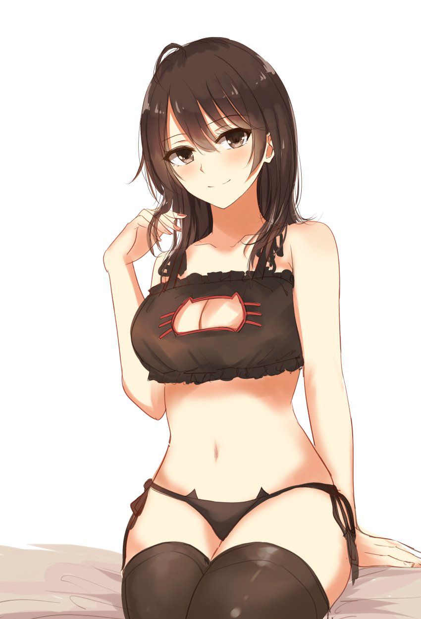 Erotic anime summary Erotic image collection of beautiful girls wearing sexy black underwear [50 sheets] 28