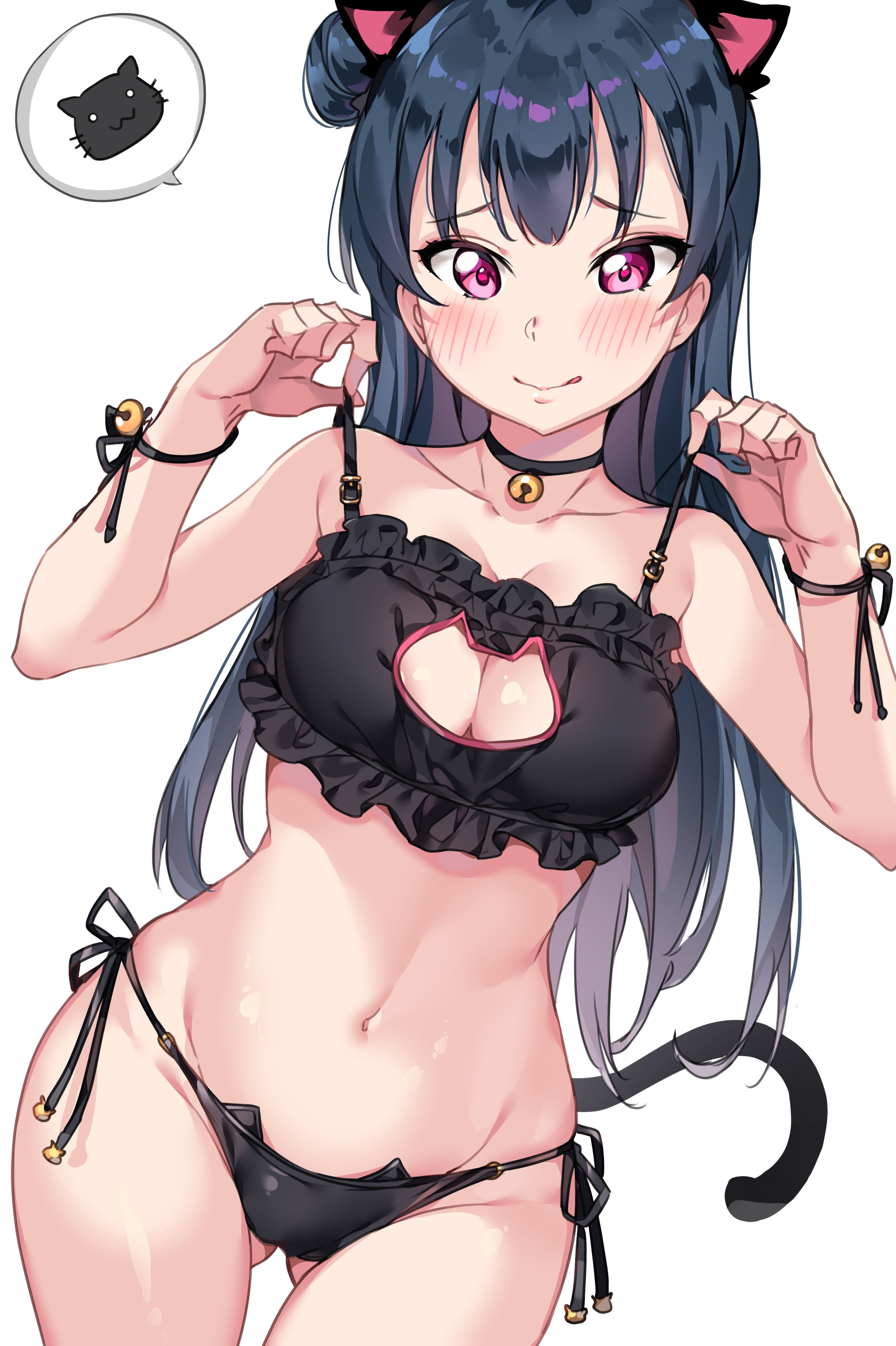 Erotic anime summary Erotic image collection of beautiful girls wearing sexy black underwear [50 sheets] 5
