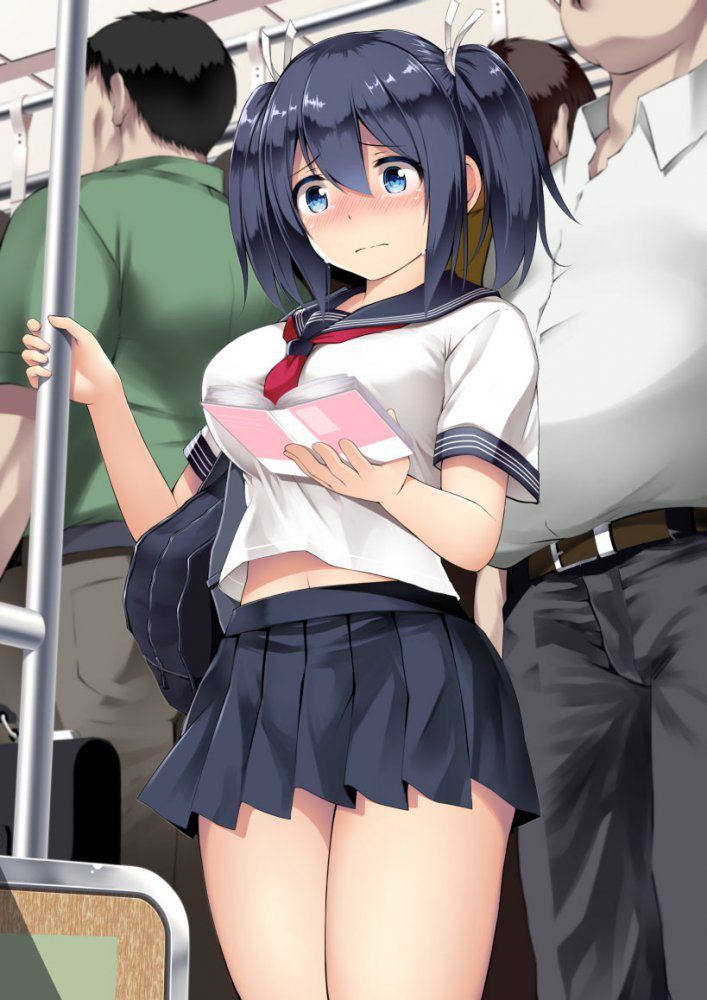 2D erotic image of a molester girl who feels unintentionally even though it should be disgusting 2