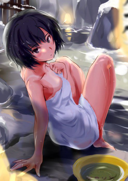 Erotic anime summary Beautiful girls in bath towels that can not hide body [secondary erotic] 17