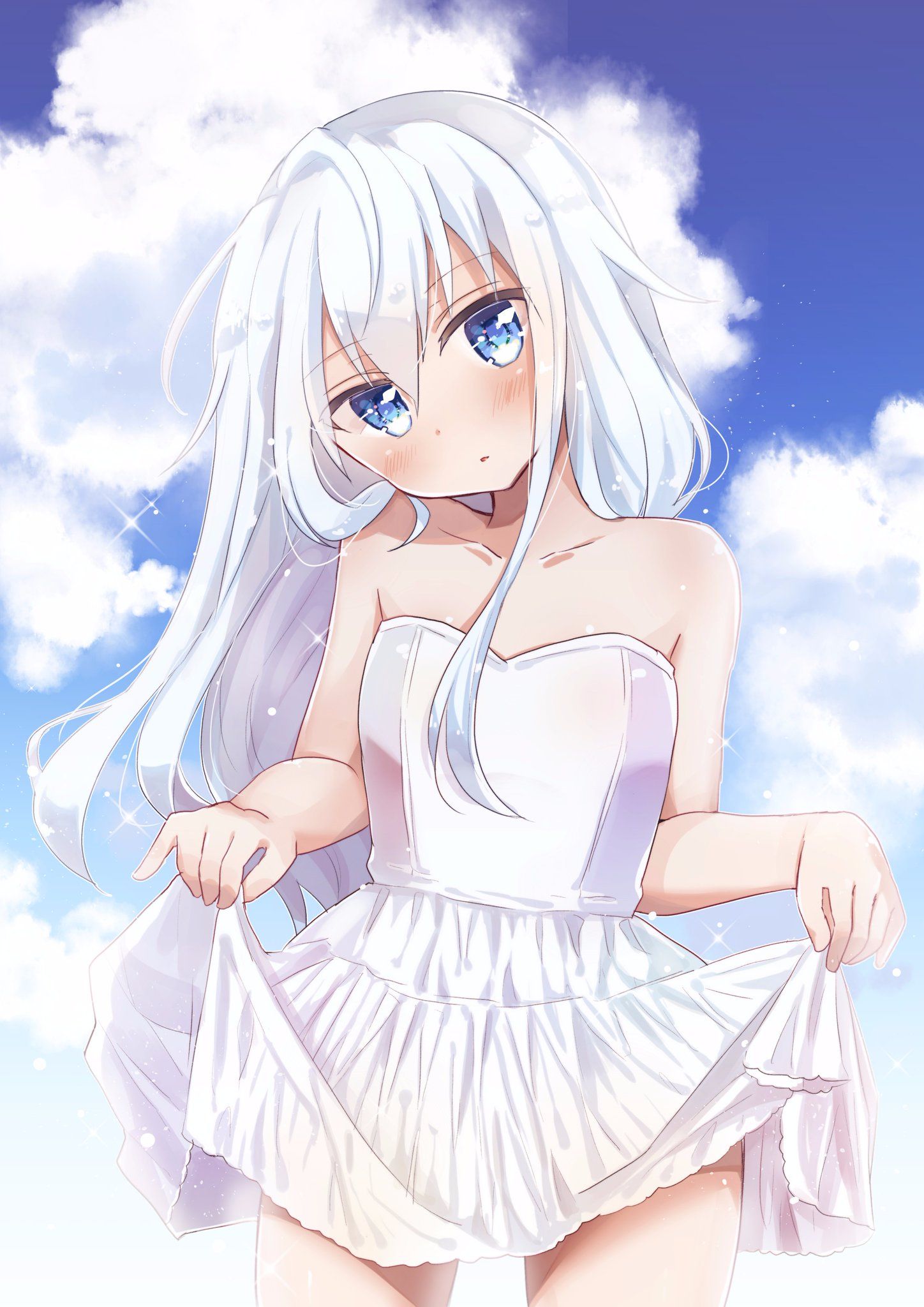 Two-dimensional erotic image that Loli beautiful girl is showing me a somehow skirt 15