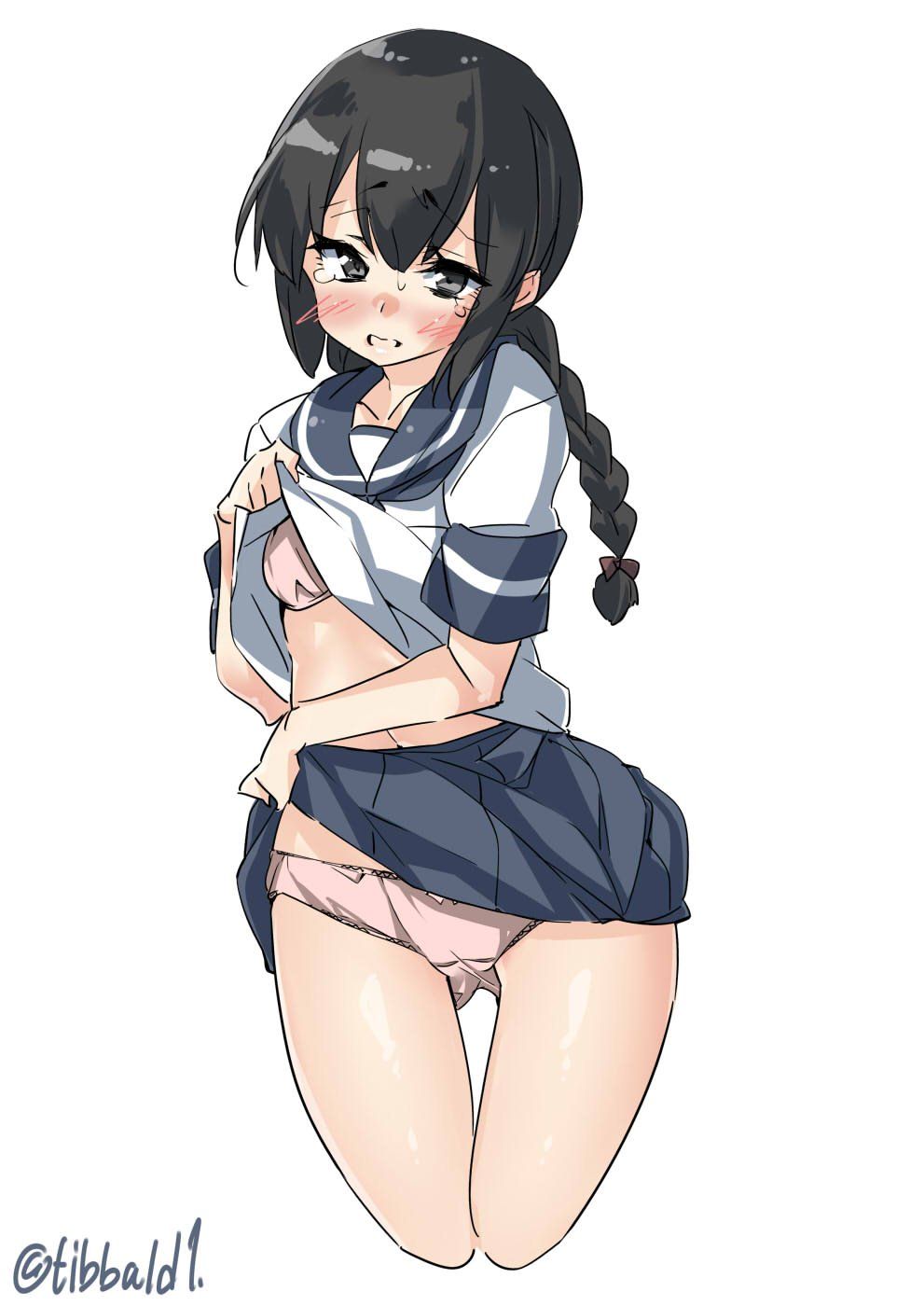 Two-dimensional erotic image that Loli beautiful girl is showing me a somehow skirt 4