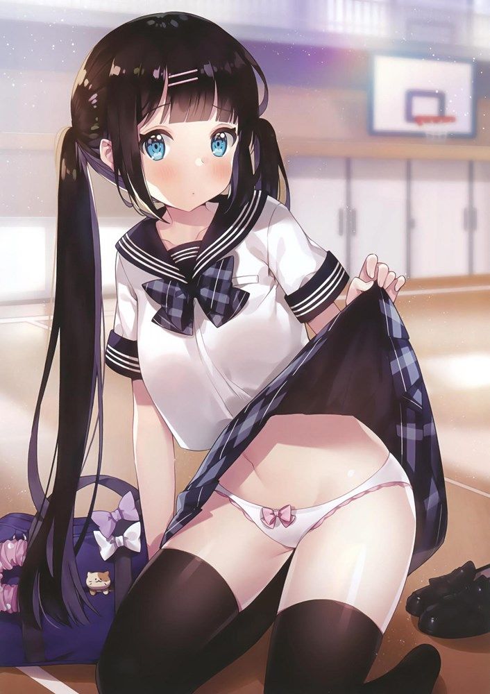 Two-dimensional erotic image that Loli beautiful girl is showing me a somehow skirt 6