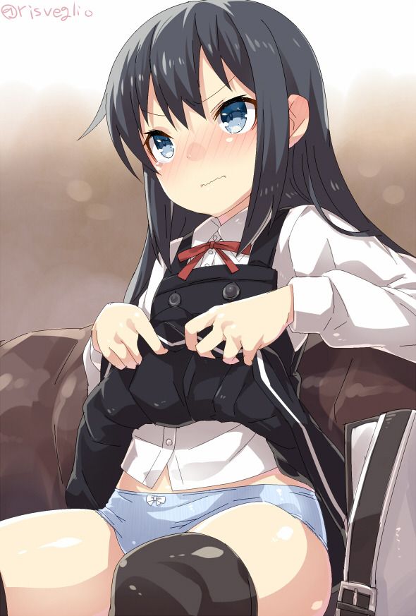 Two-dimensional erotic image that Loli beautiful girl is showing me a somehow skirt 8