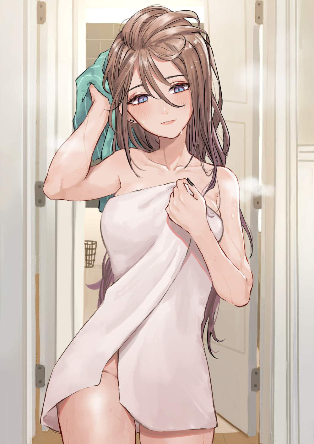 【Secondary】 Sexy erotic image of bathing beauty hiding only with a bath towel until the body cools down 21