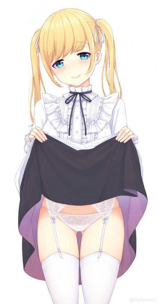 A two-dimensional erotic image that raises the skirt and makes you see a pantsu or 6