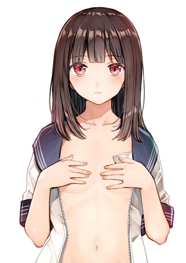 Erotic anime summary Erotic image of a girl whose gestures are hiding doeroi with hand bras [secondary erotic] 22