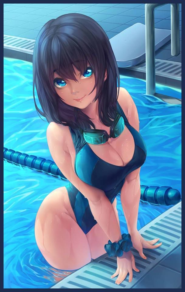 Isn't the new use of swimming swimsuits not underwater, but athletics? Two-dimensional erotic image of a sexy girl in a swimsuit that makes you think 23
