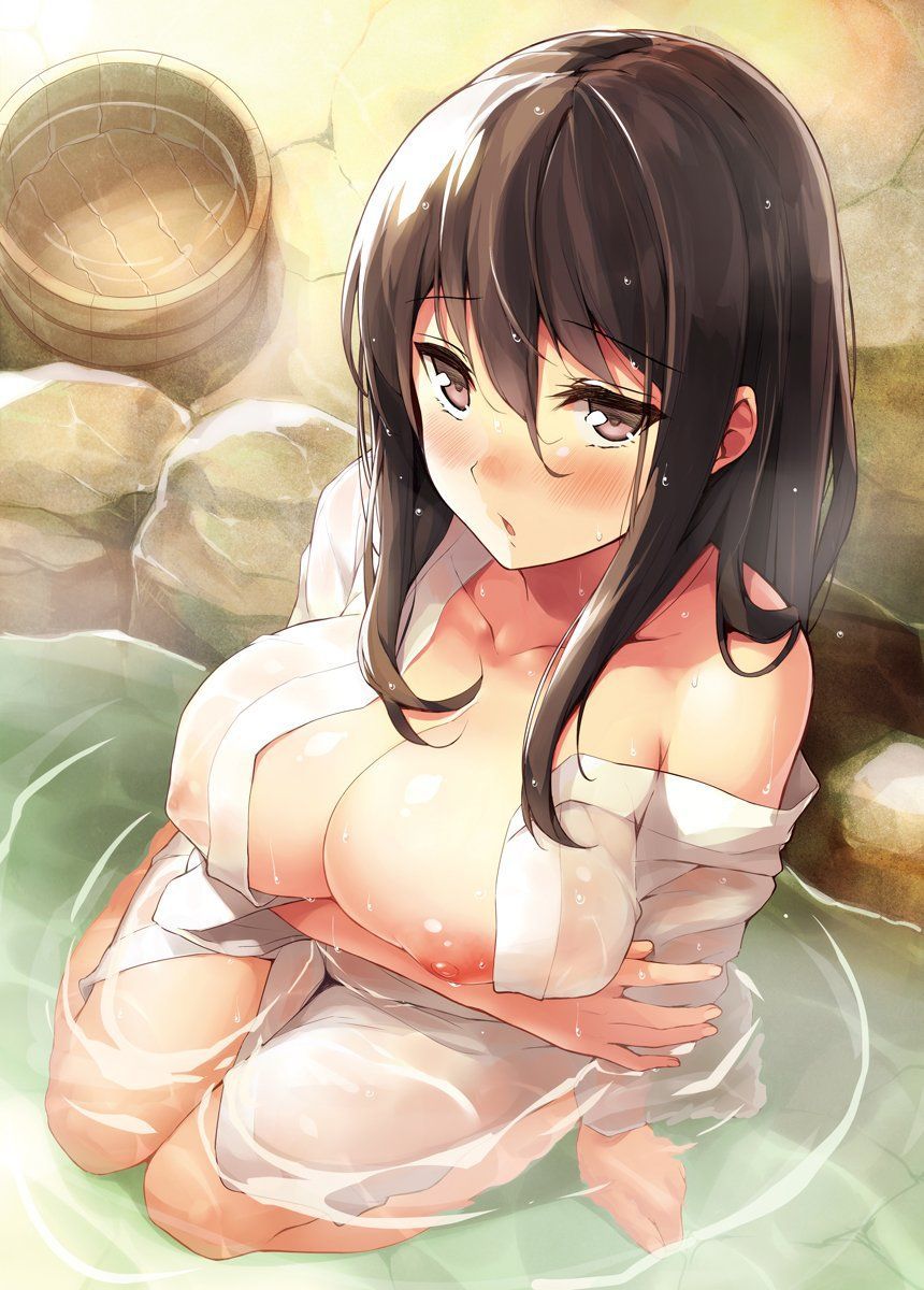 【Secondary erotic】 Here is the wet sheer erotic image of a girl who got drenched so that it became sheer 18