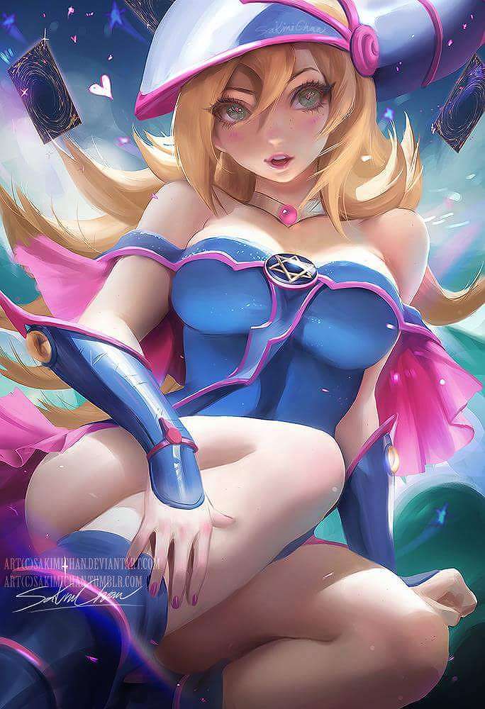 Cute secondary erotic image with black magician girl 6