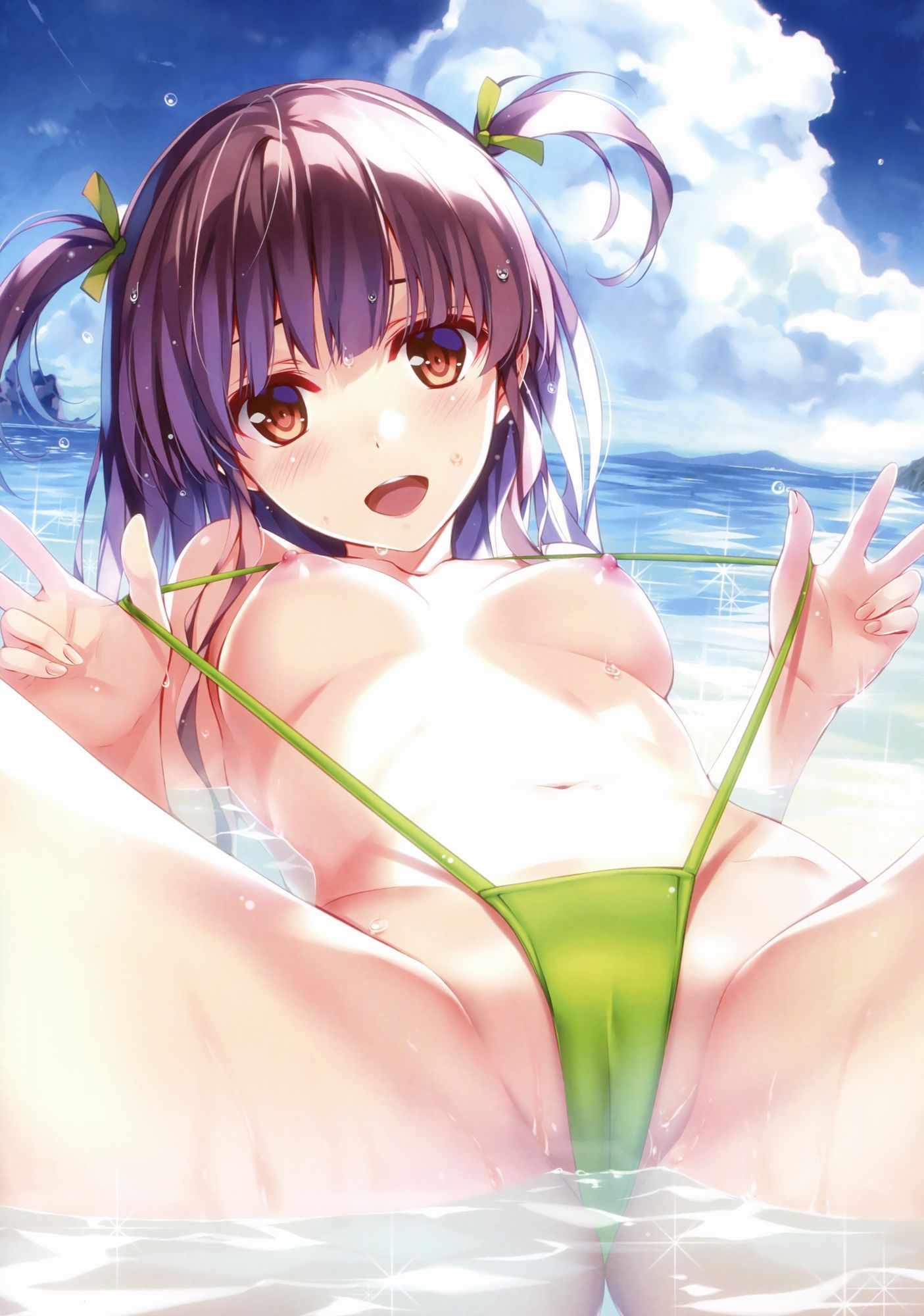 【Secondary Erotic】 Here is the erotic image of a girl wearing a swimsuit called a sling shot 9
