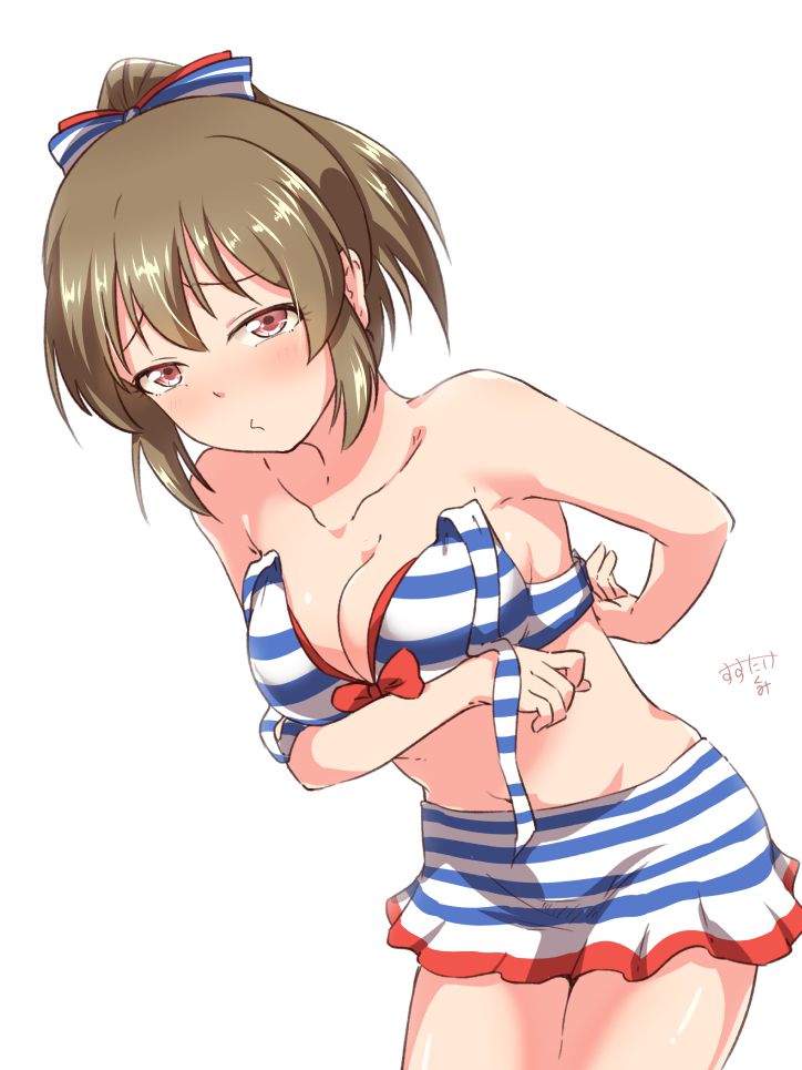 Erotic anime summary erotic images of beautiful girls wearing striped bikinis [50 photos] 18