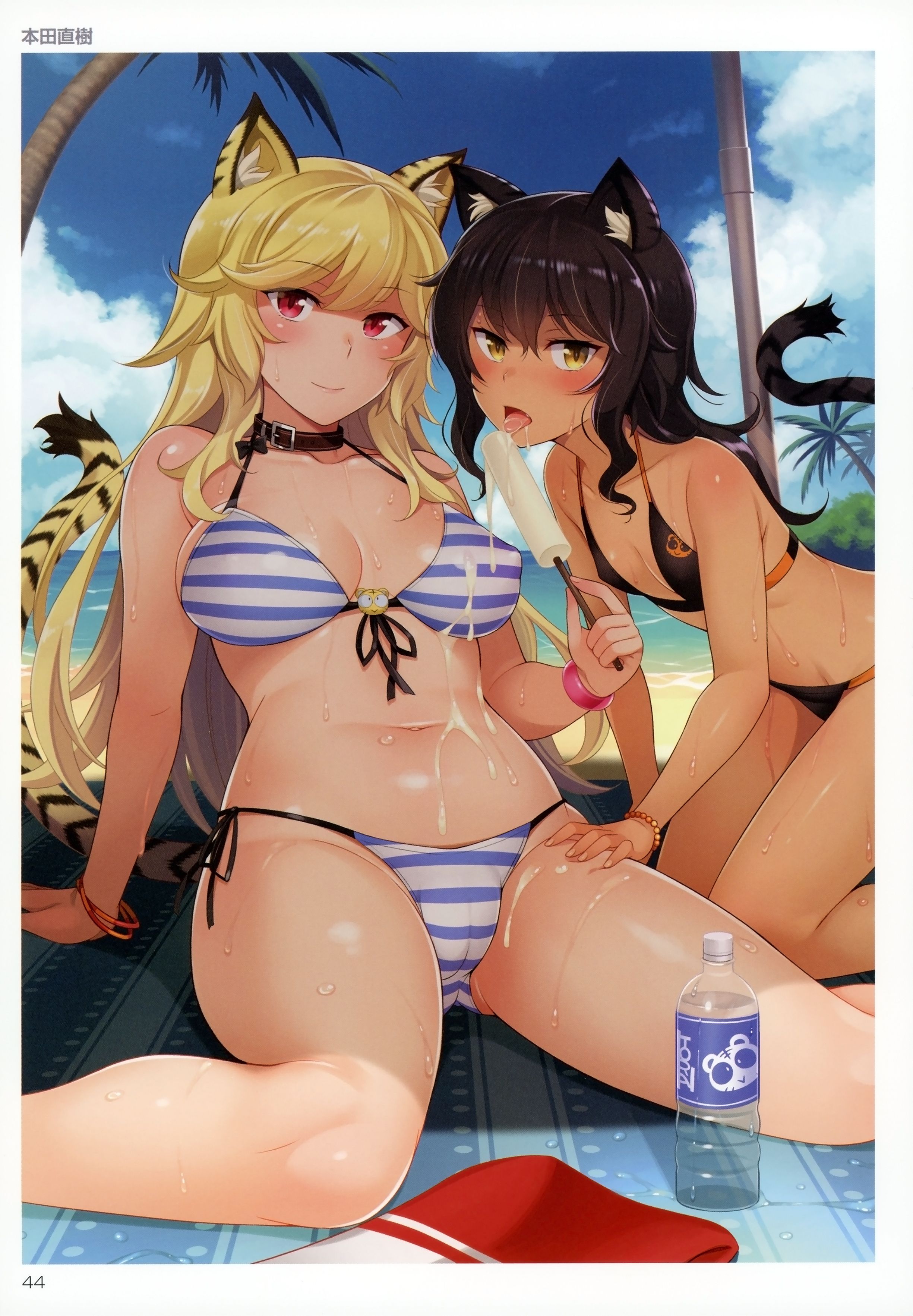 Erotic anime summary erotic images of beautiful girls wearing striped bikinis [50 photos] 9