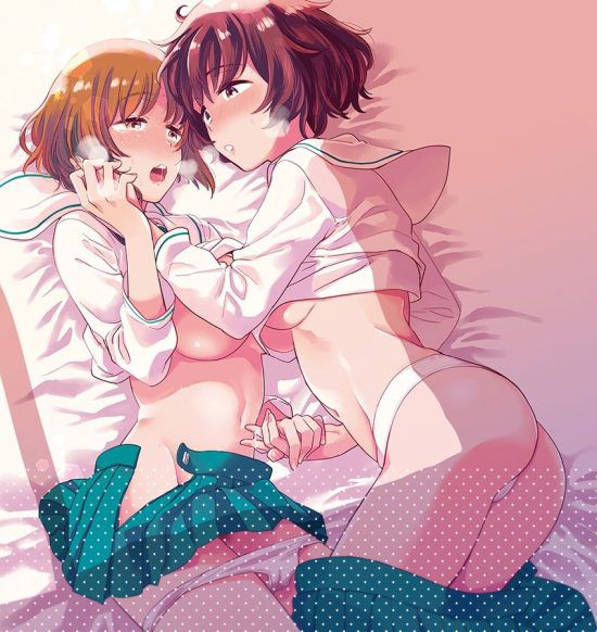 【Secondary erotic】 Here is a lesbian erotic image of a girl who is taking skinship by superimposing the body and body 17