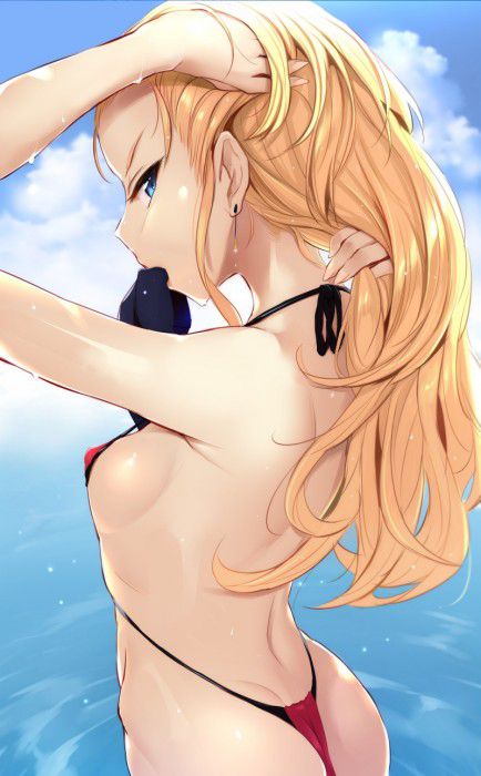【Secondary erotic】 Here is an erotic image of a girl wearing a swimsuit that seems to wear only called slingshots 13