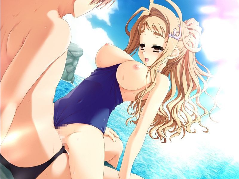 Secondary erotic erotic image of a lewd girl in a swimsuit having sex with Aoban on the beach [30 sheets] 13