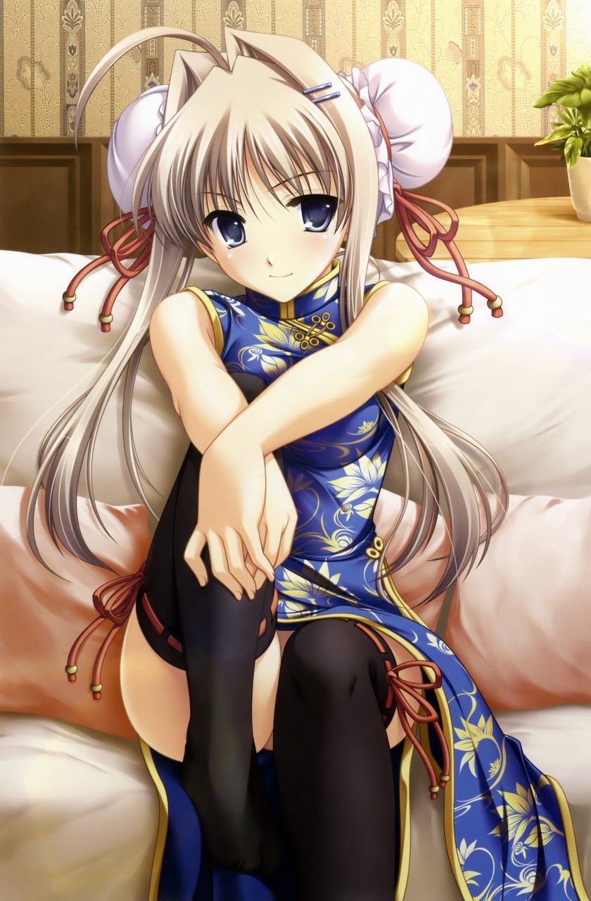 Erotic image of a girl wearing a china dress with a slit 16