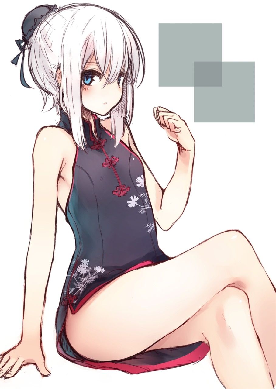 Erotic image of a girl wearing a china dress with a slit 17