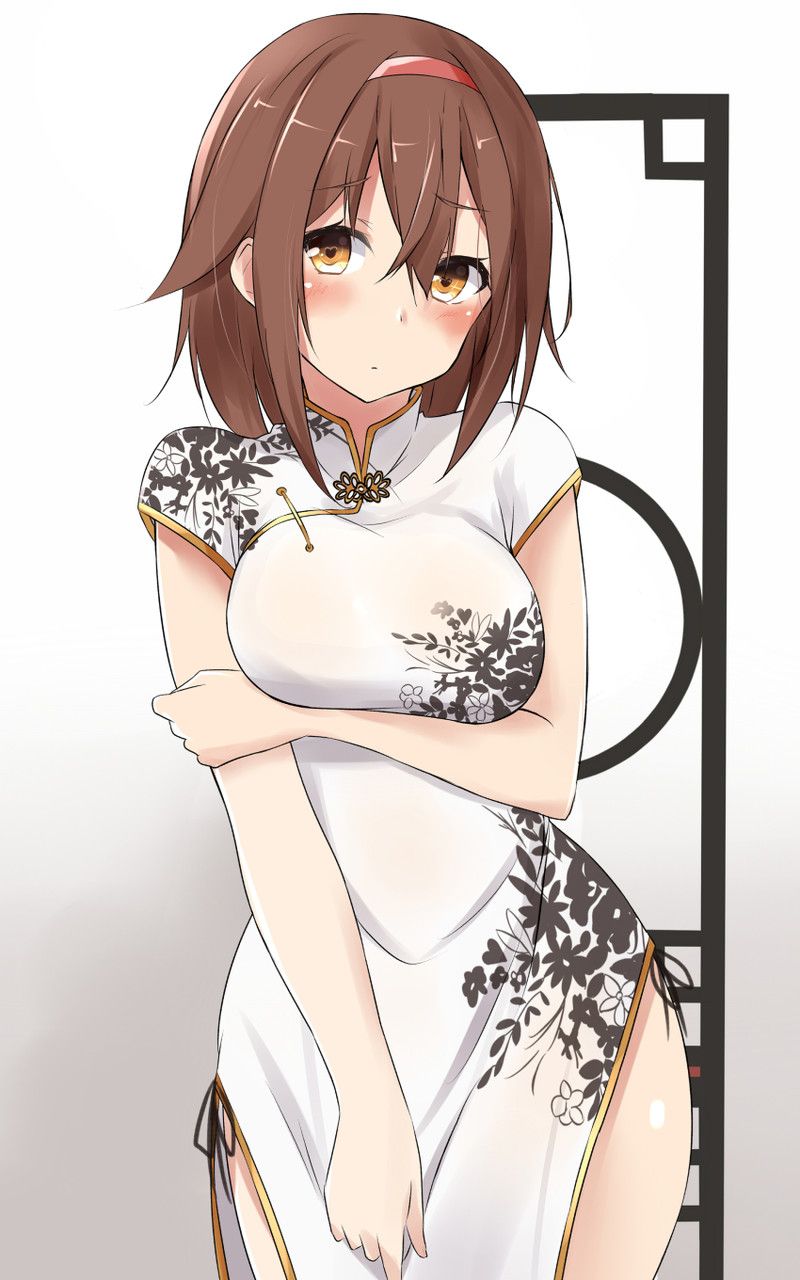 Erotic image of a girl wearing a china dress with a slit 27