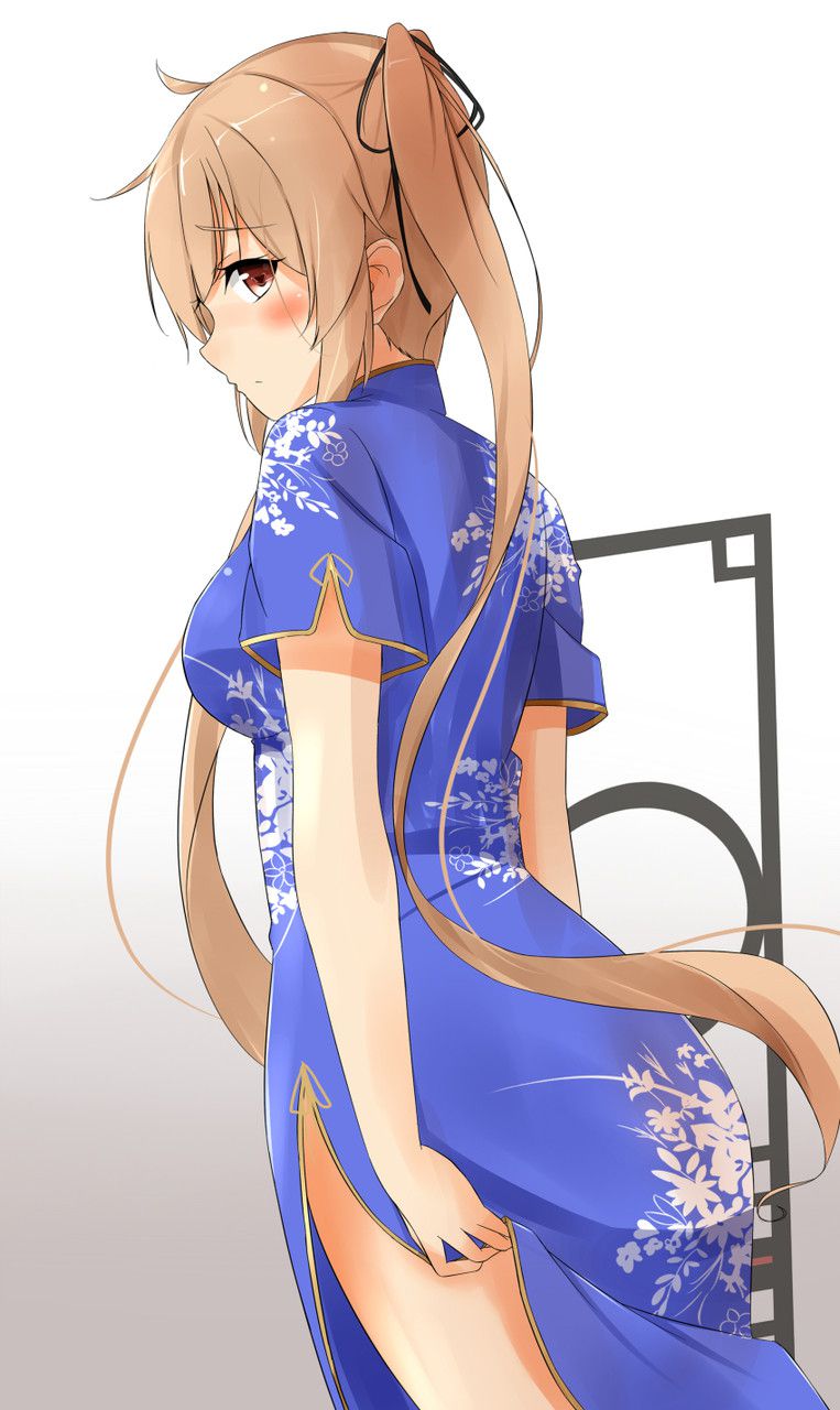 Erotic image of a girl wearing a china dress with a slit 30