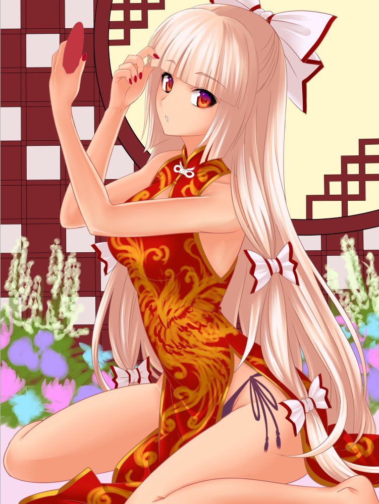 Erotic image of a girl wearing a china dress with a slit 5