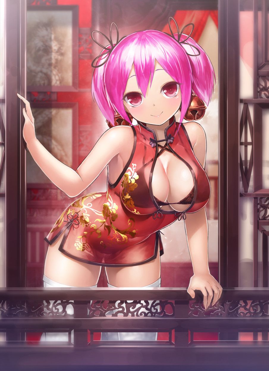 Erotic image of a girl wearing a china dress with a slit 7
