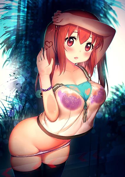 【Secondary erotic】 Here is the erotic image of a girl who gets wet and has and underwear transparent 15