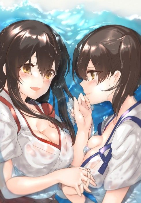 【Secondary erotic】 Here is the erotic image of a girl who gets wet and has and underwear transparent 16