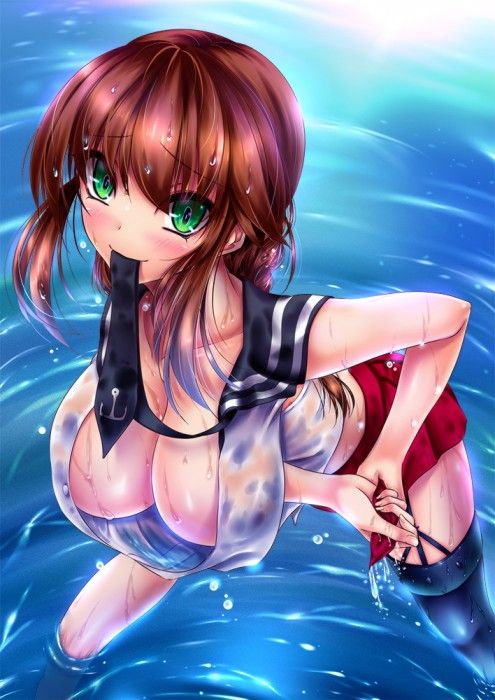 【Secondary erotic】 Here is the erotic image of a girl who gets wet and has and underwear transparent 19