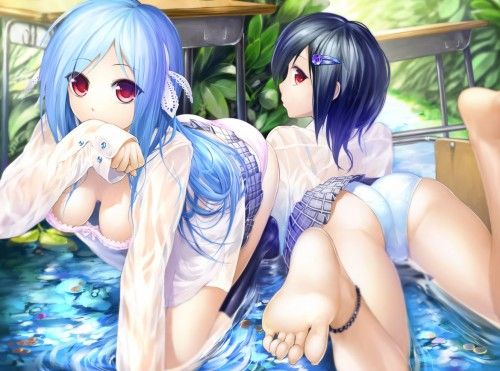 【Secondary erotic】 Here is the erotic image of a girl who gets wet and has and underwear transparent 28