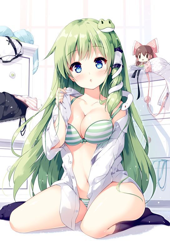 [Secondary erotic] erotic image of a girl in green underwear who seems not to see much [50 sheets] 33