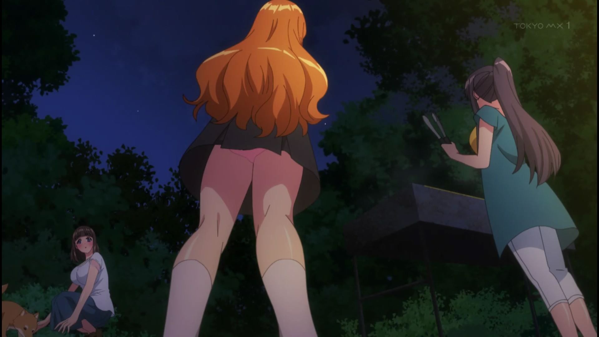 outdoors in episode 7 of the anime "Harem Kyampu!" And go straight to the ecchi scene! 2