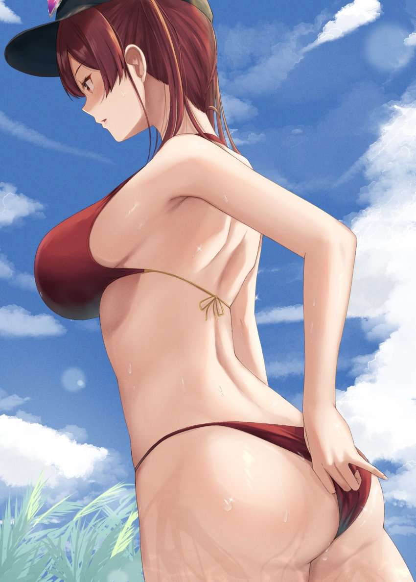 To the last naturally, the secondary erotic of girls who casually fix the swimsuit that ate into the ass ... 30