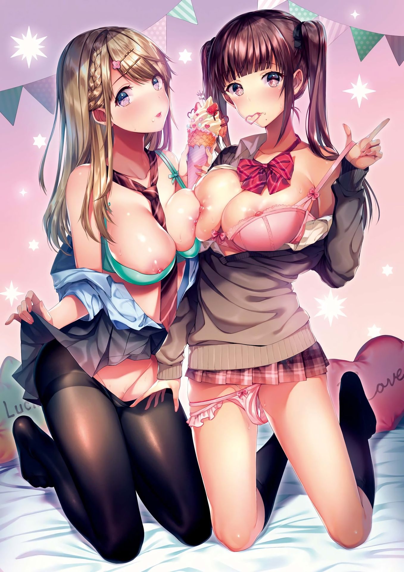 Erotic anime summary Sexy beautiful girls who are sandwiching various things with [secondary erotic] 30