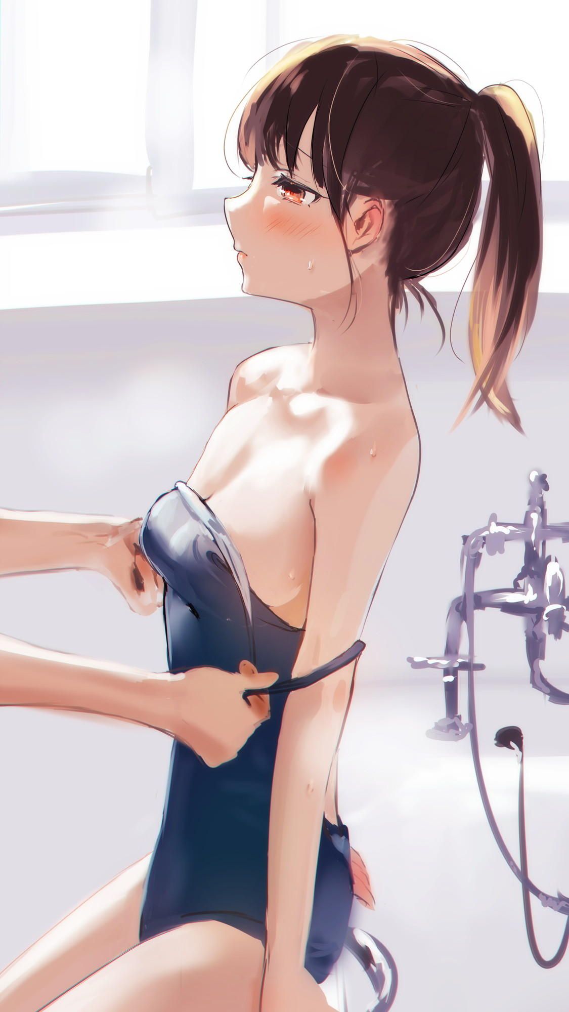 Dark blue school swimsuit and cute loli combination moe image ♪ (22) 30