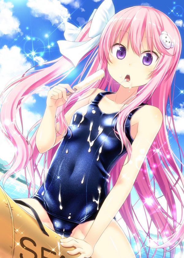 Erotic anime summary Beautiful girls wearing doskebe swimsuit suku water with a full line of the body in Pichi pichi [secondary erotic] 5