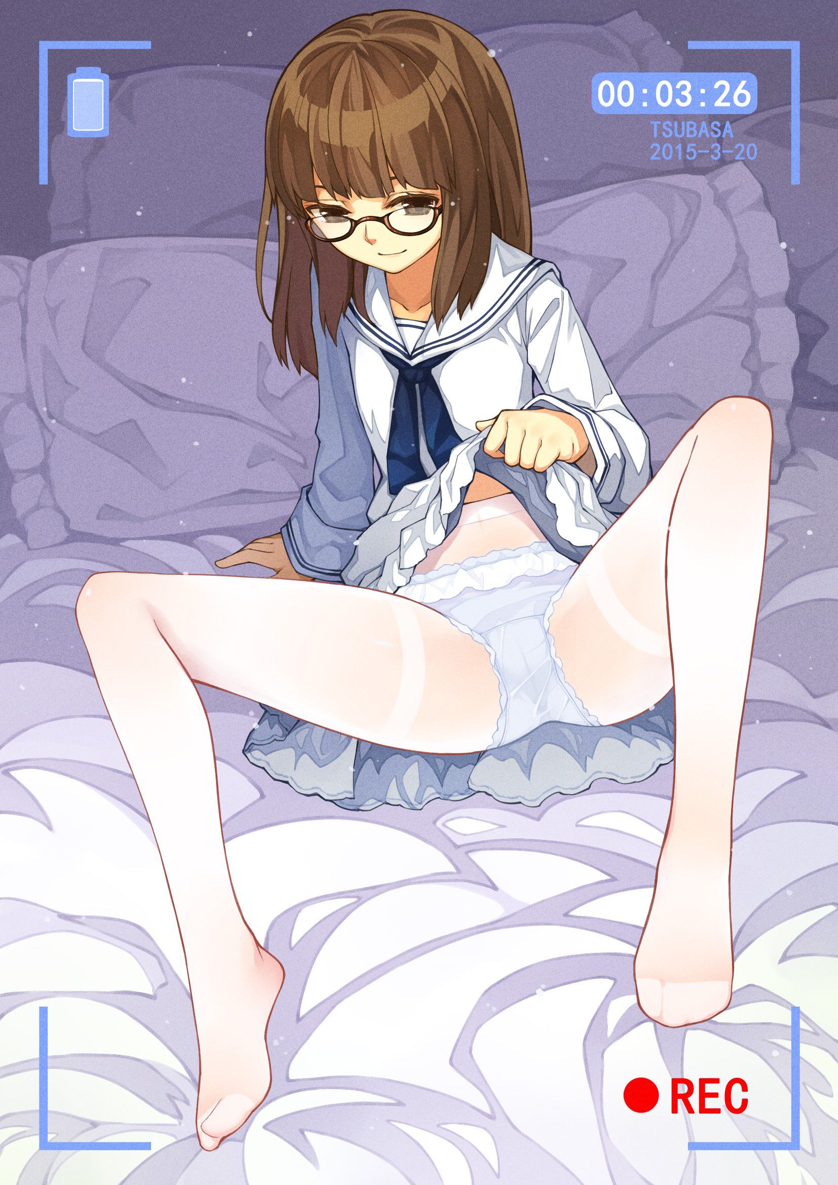 Secondary erotic erotic erotic image of a real lewd glasses girl who looks serious is here 31