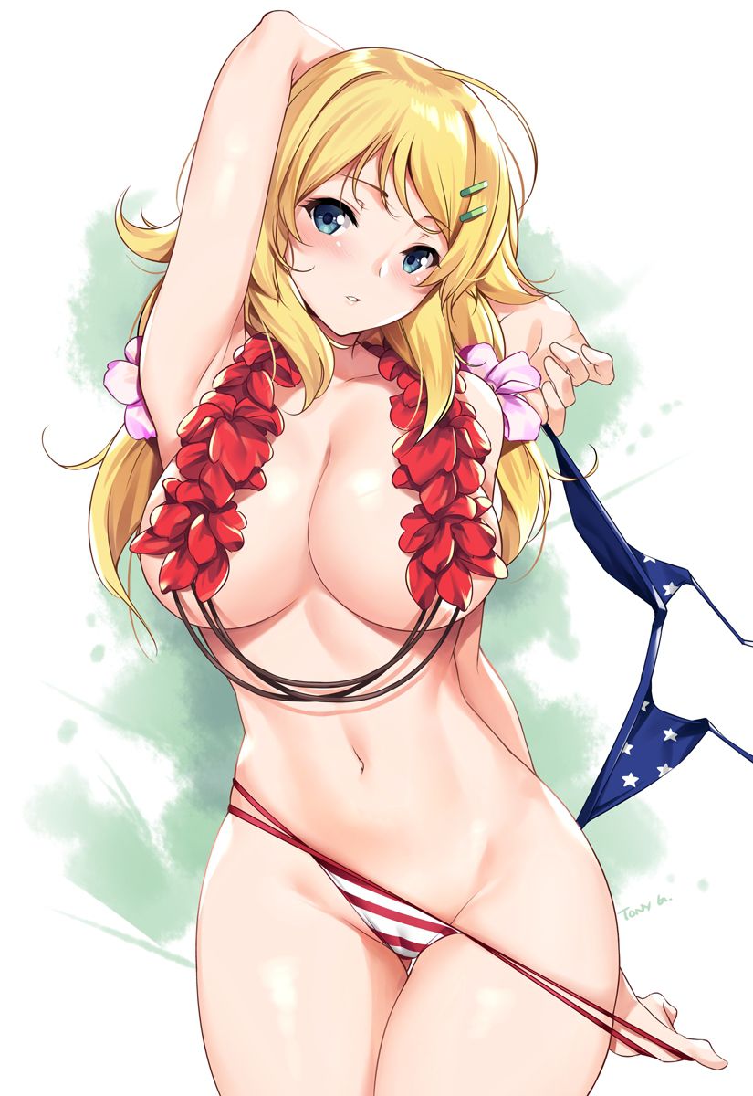 Erotic anime summary erotic images of beautiful girls wearing striped bikinis [50 pieces] 13